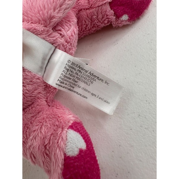Animal Adventure Pink Plush Puppy Dog Stuffed Toy 10" Valentine Gift Hearts - Picture 3 of 8